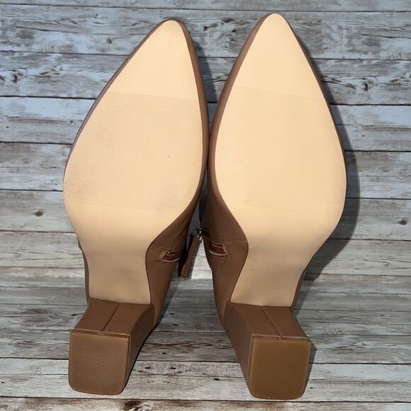 New MADDEN GIRL Faux Leather Flex Pointed Toe Zipper Women's Booties Caramel NWT - Picture 9 of 15